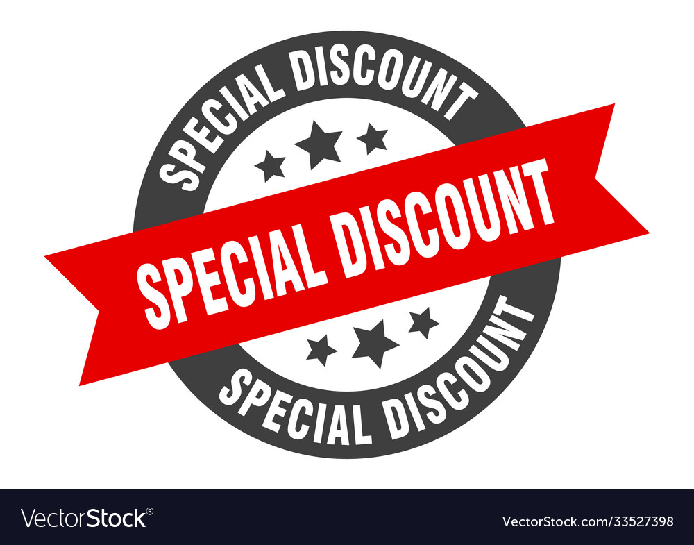 Special discount sign round ribbon sticker