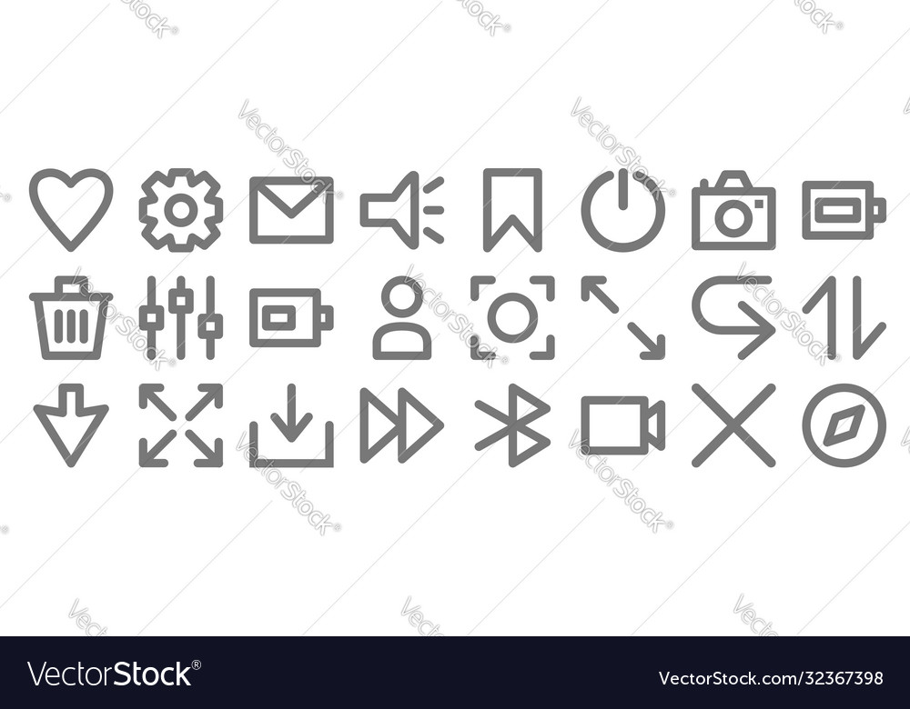 User interface line icons linear set quality Vector Image User interface line icons linear set quality