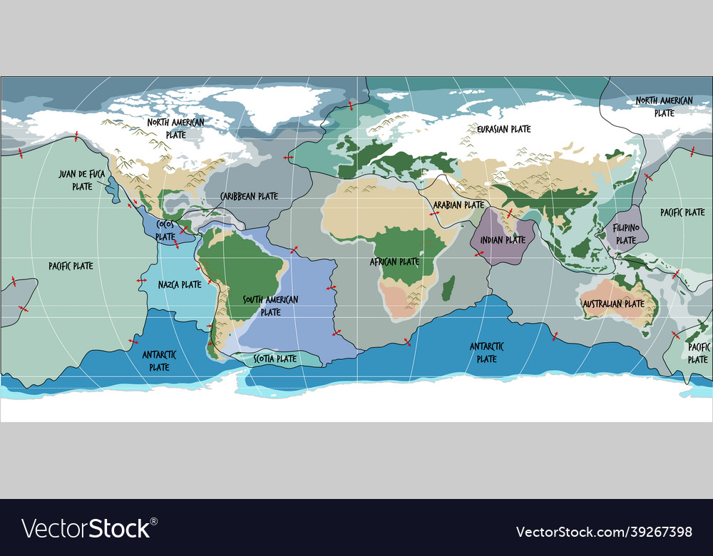 World Map of Tectonic Plates