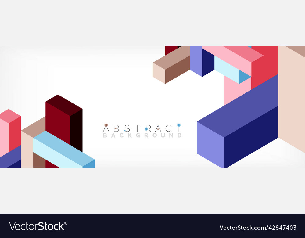 Abstract background 3d cubes cubic elements vector image Abstract background 3d cubes cubic elements
