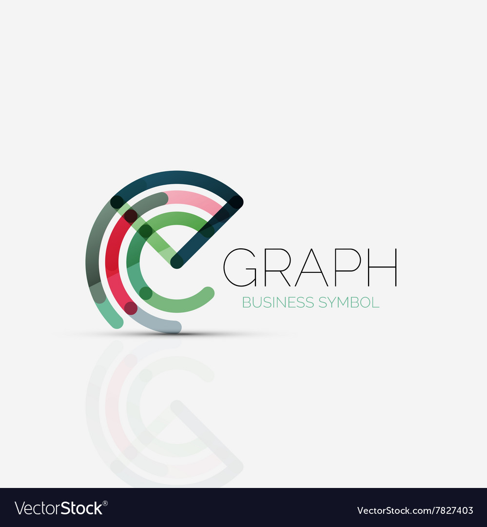 Abstract logo idea linear chart or graph