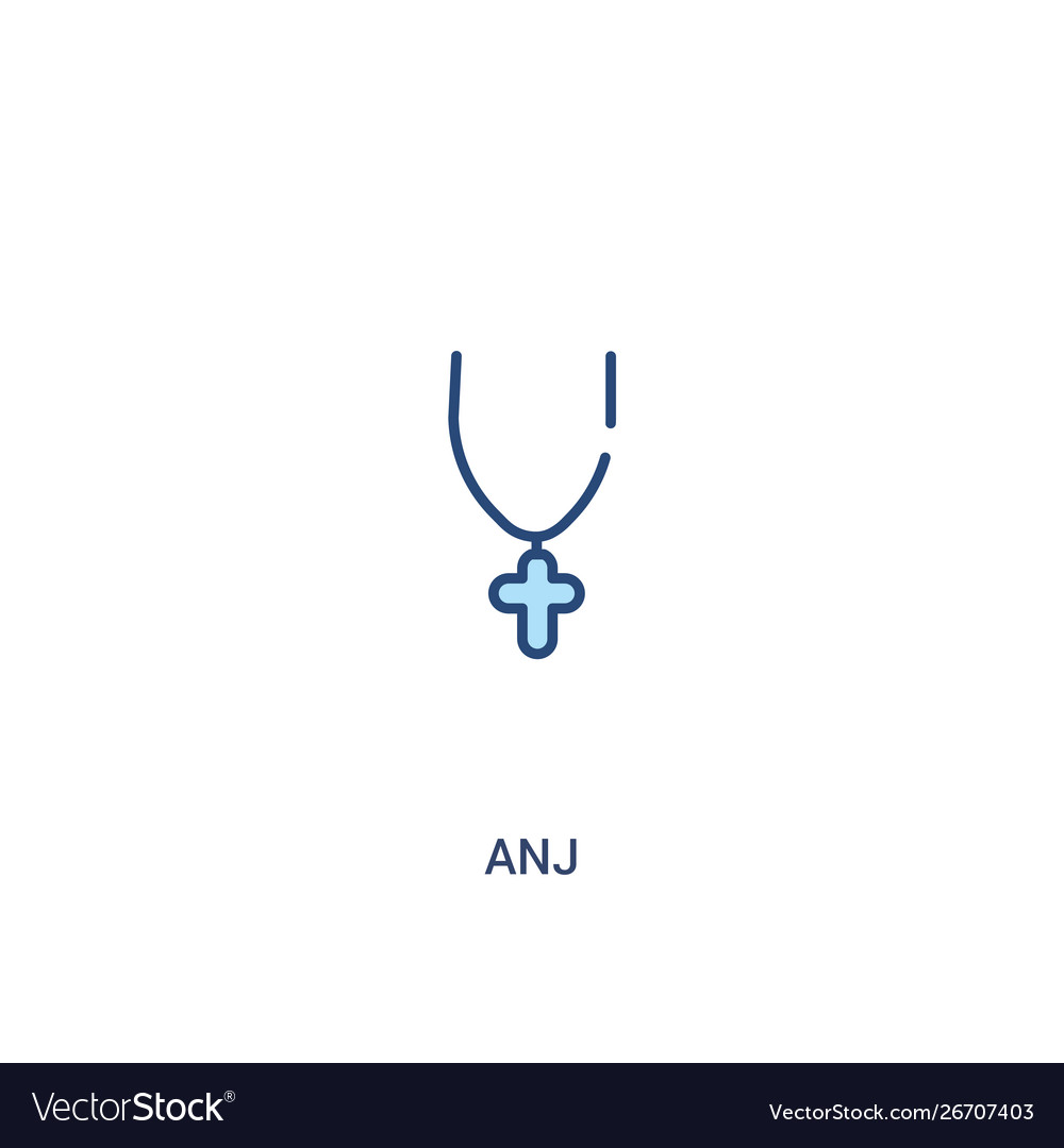 Anj concept 2 colored icon simple line element vector image Anj concept 2 colored icon simple line element