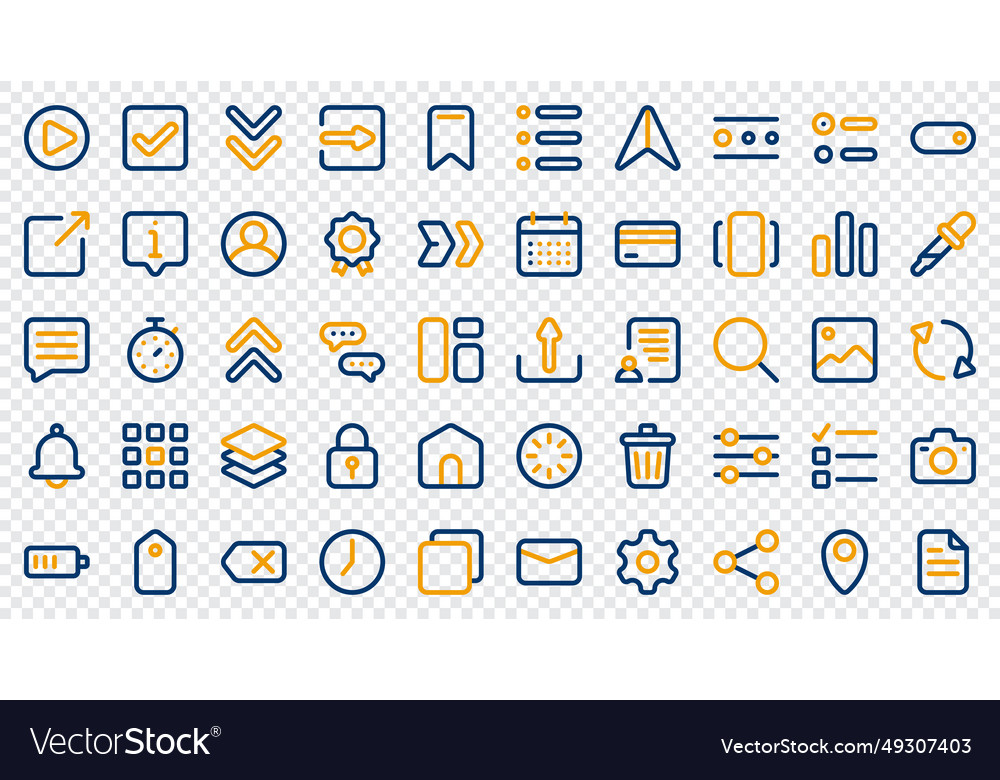 Basic user interface essential set colored