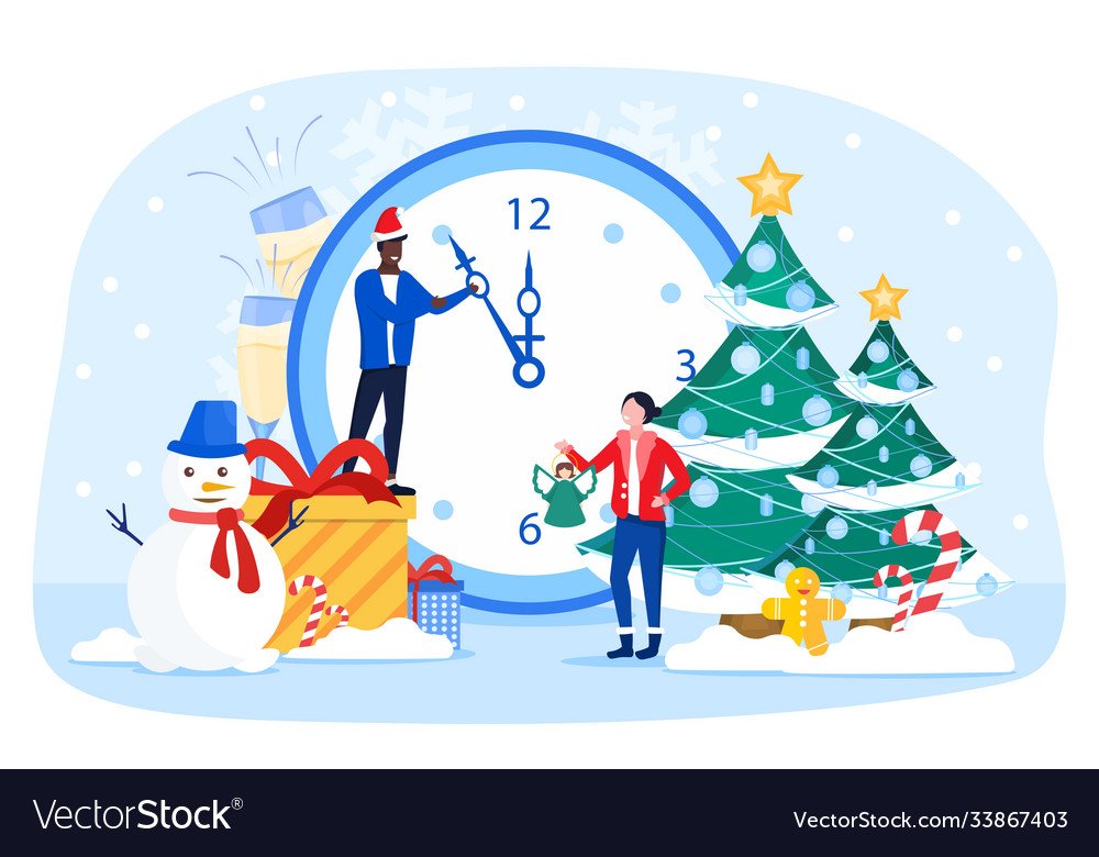 Countdown to new year with clock vector image Countdown to new year with clock