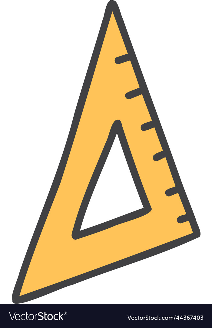Hand drawn triangular ruler