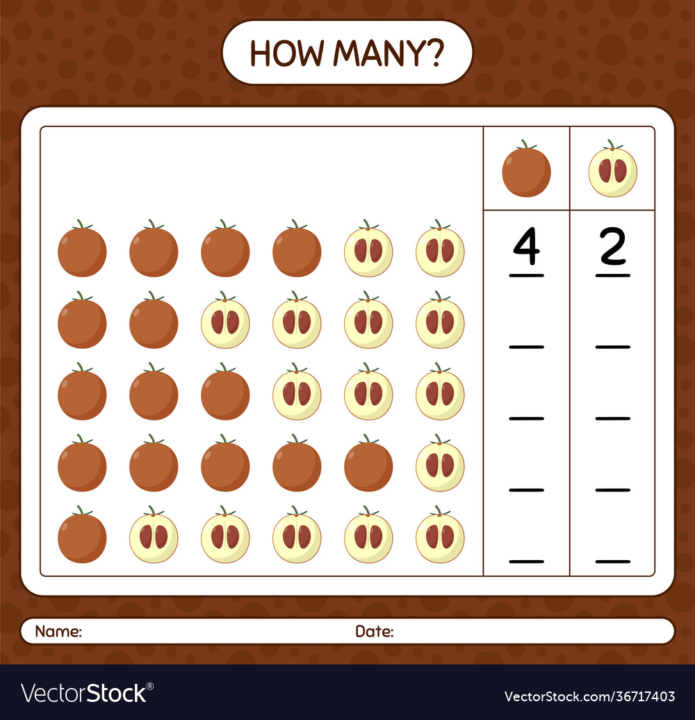 How many counting game with velvet apple vector image How many counting game with velvet apple