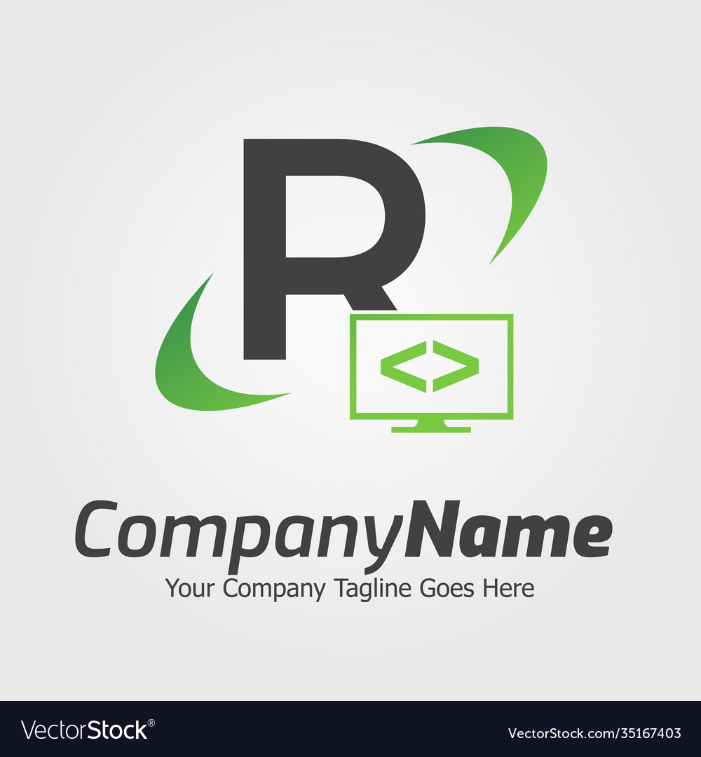 Programming code and computer monitor logo