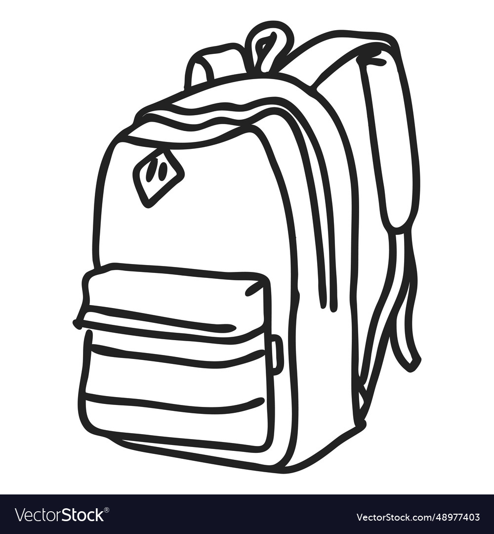 School bag doodle Royalty Free Vector Image - VectorStock