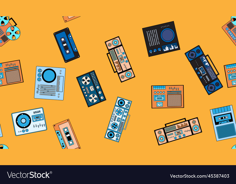 Seamless pattern endless with music audio tech