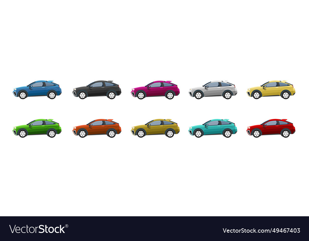 Sport hatchback cars colorful collection