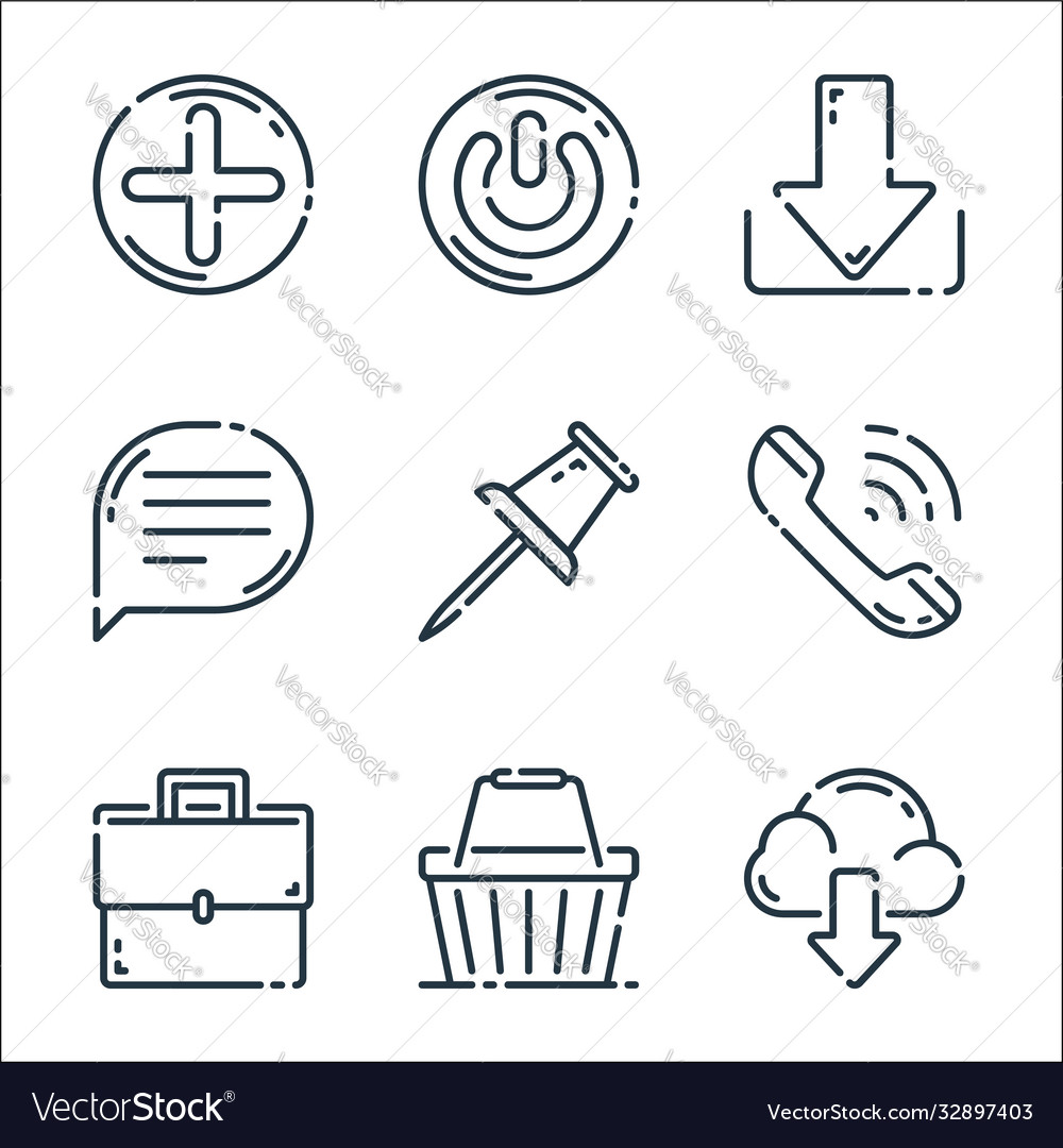 User interface line icons linear set quality Vector Image User interface line icons linear set quality