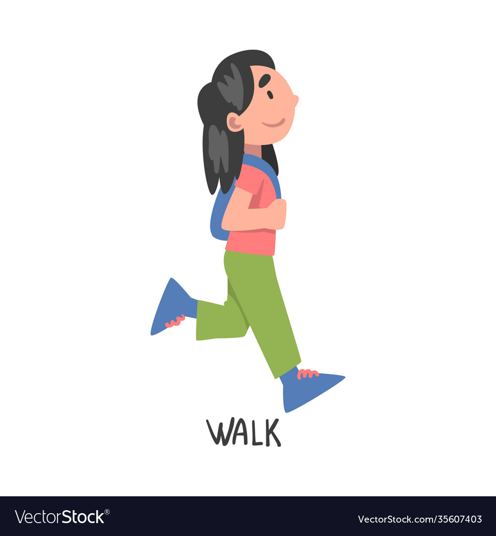 walk-word-verb-expressing-action-royalty-free-vector-image