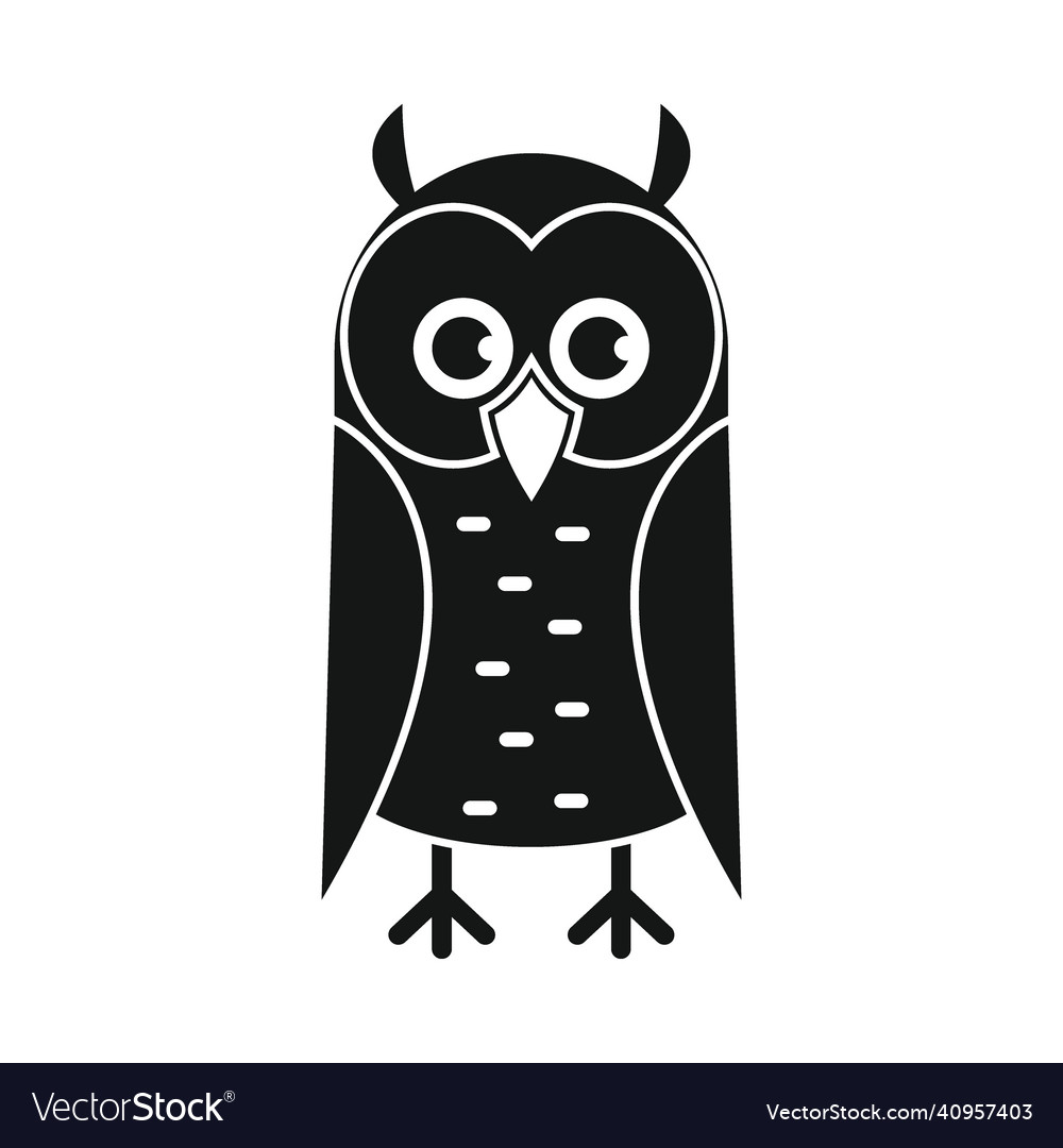 Wise studying owl black simple silhouette