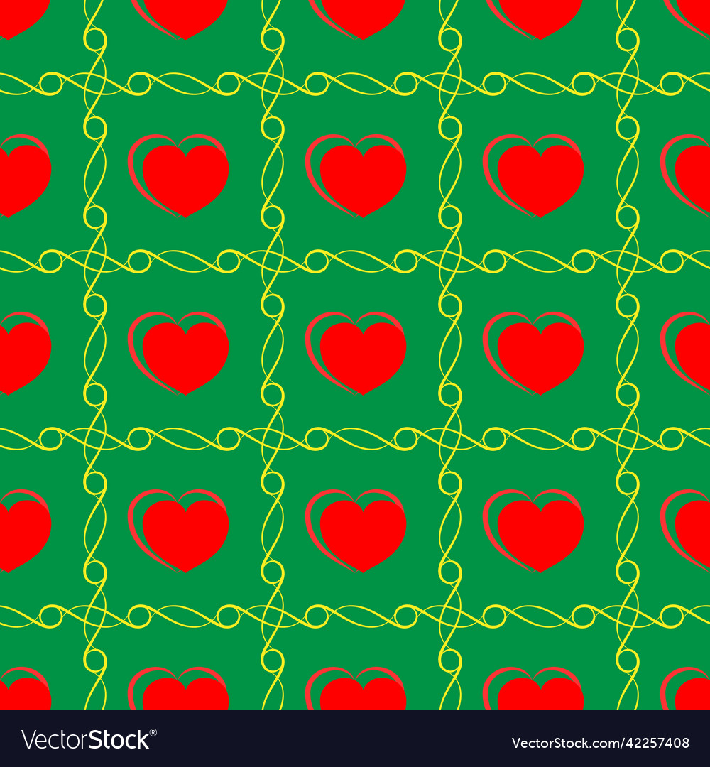 Abstract red pattern heart in wavy squares