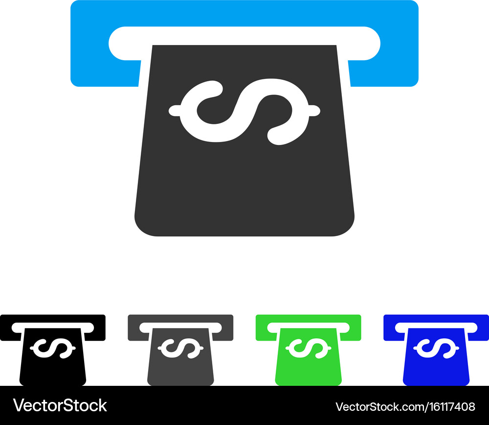 Atm flat icon Royalty Free Vector Image - VectorStock