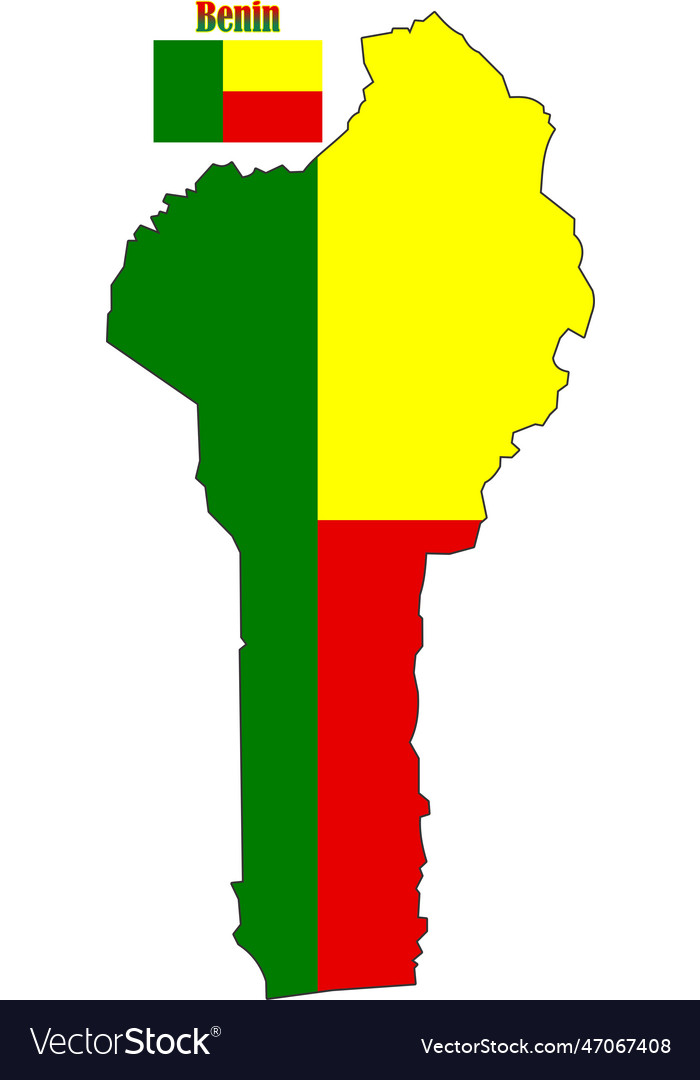 Benin map and flag