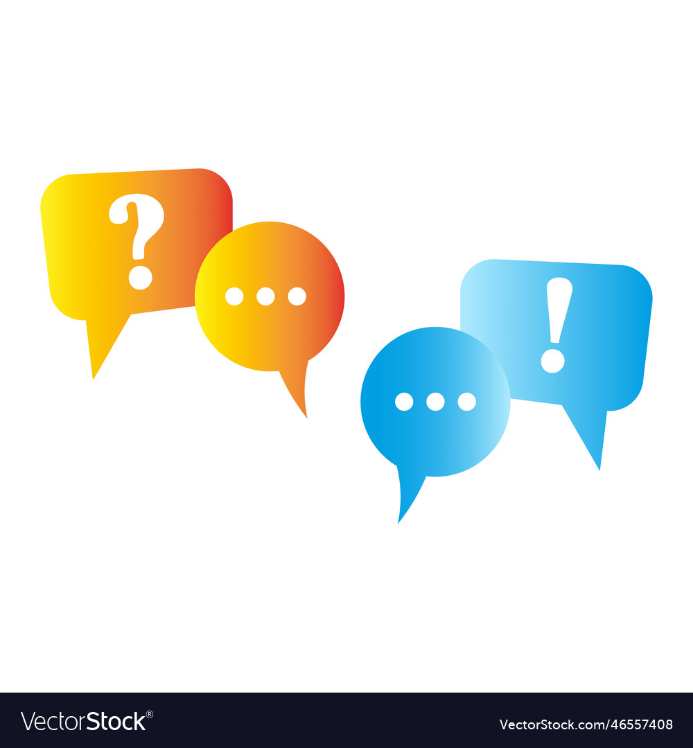 Color messages question exclamation solution Vector Image