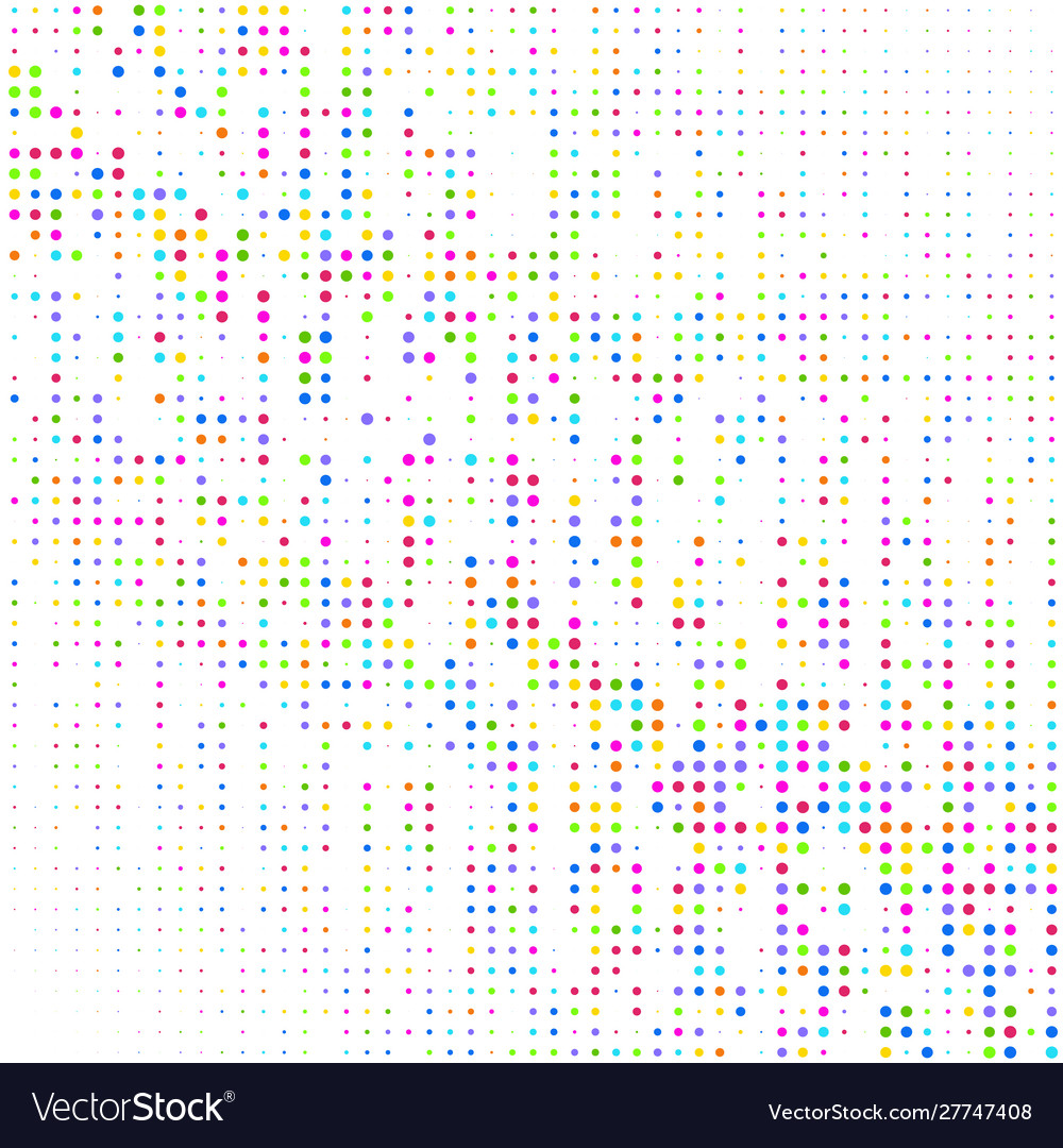 Colored dots on white background