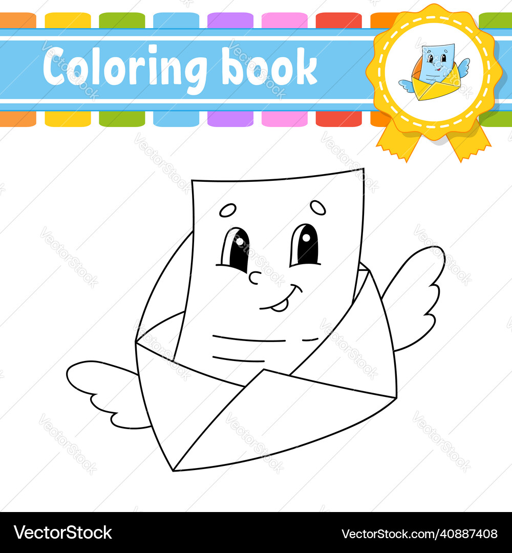 Coloring book for kids cheerful character cute Vector Image