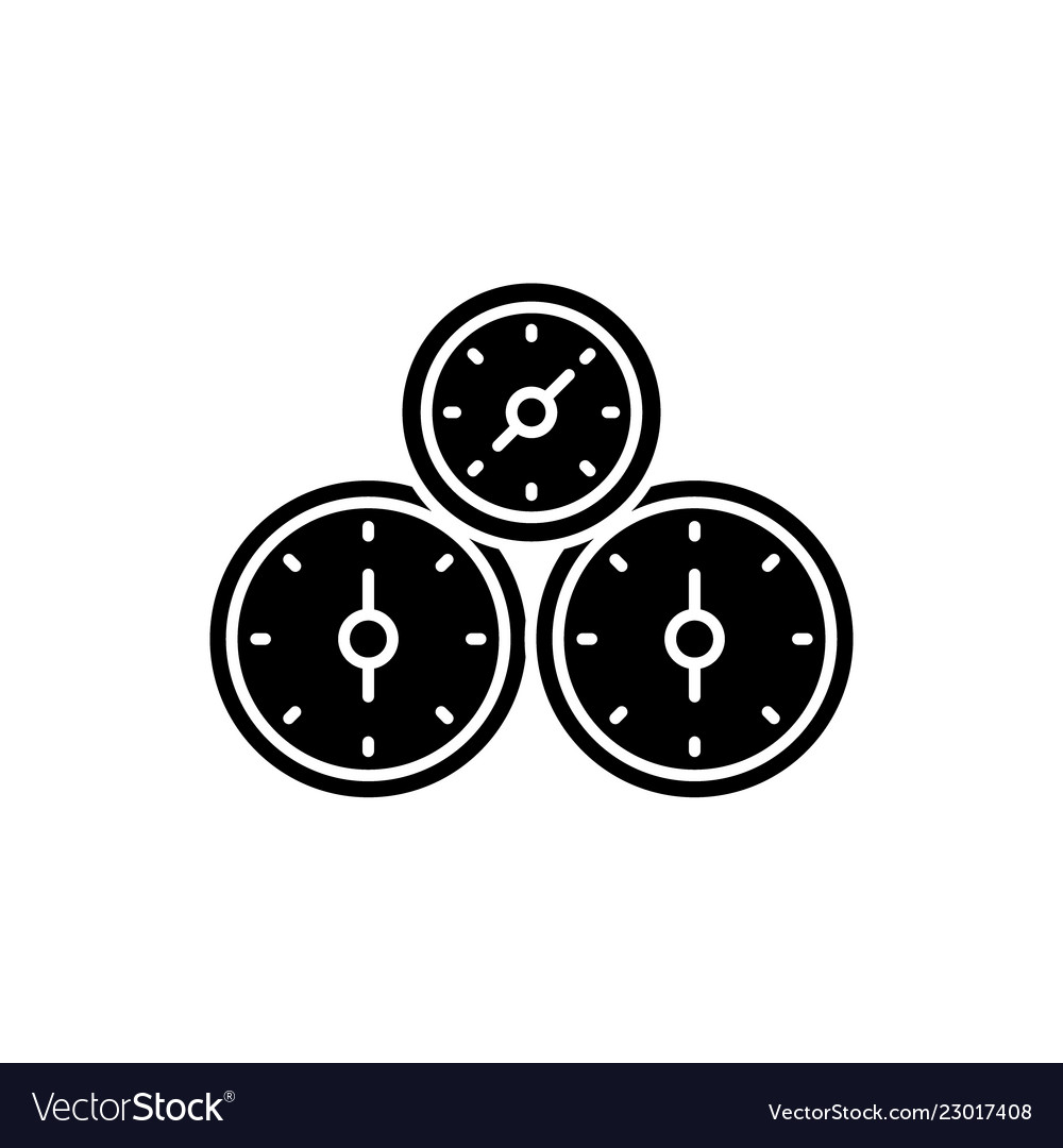 Control panel black icon sign on isolated