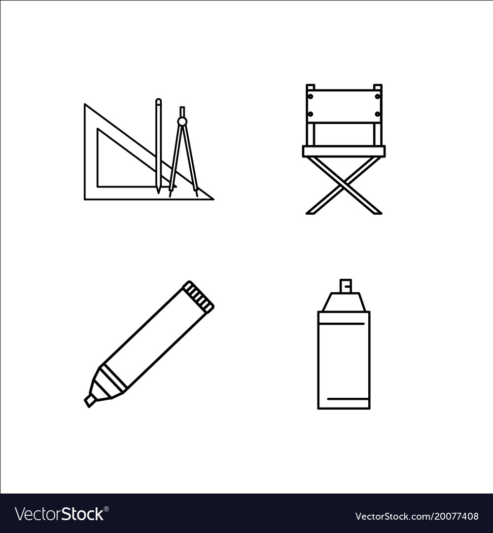 Design and studio simple linear icon setsimple