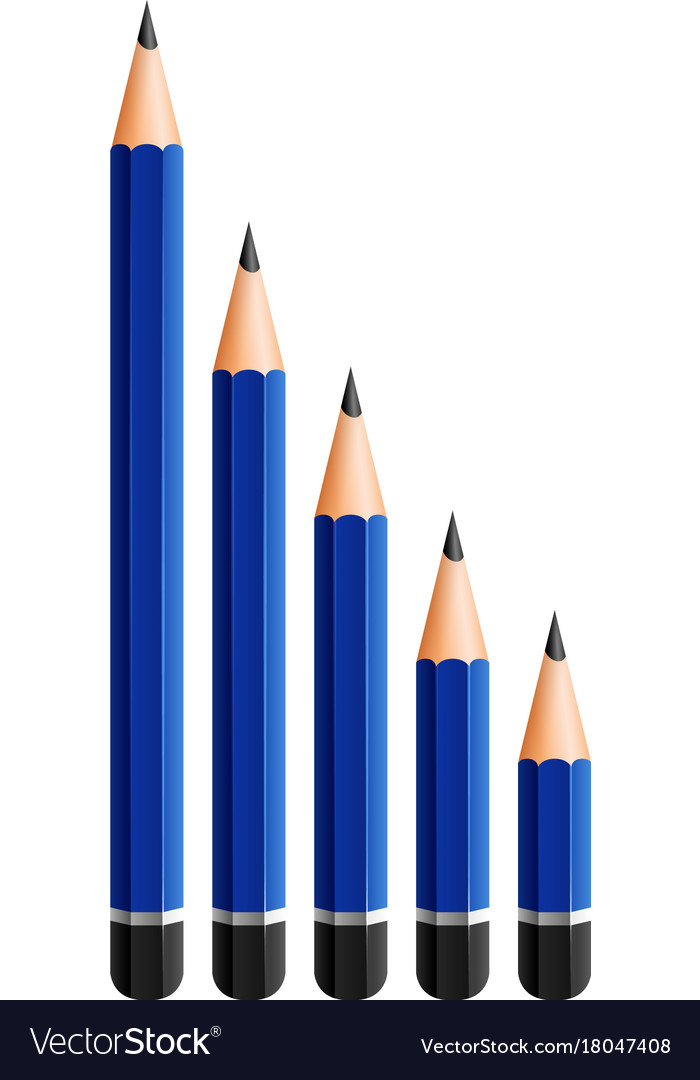 Download Different sizes of pencils with sharp points Vector Image