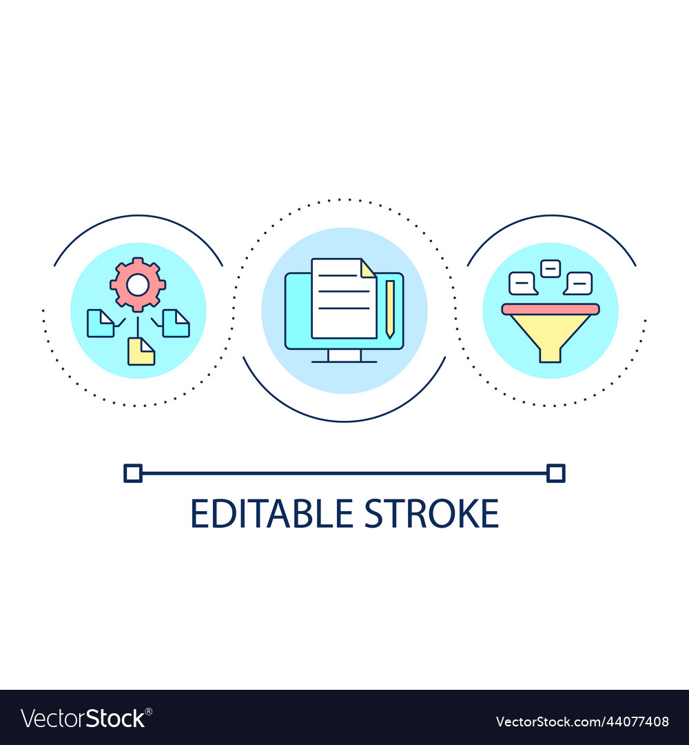 Digital data collection loop concept icon