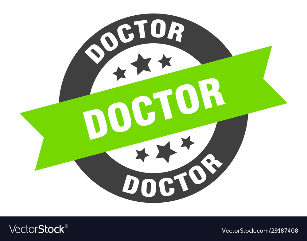 Doctor sign round ribbon sticker tag