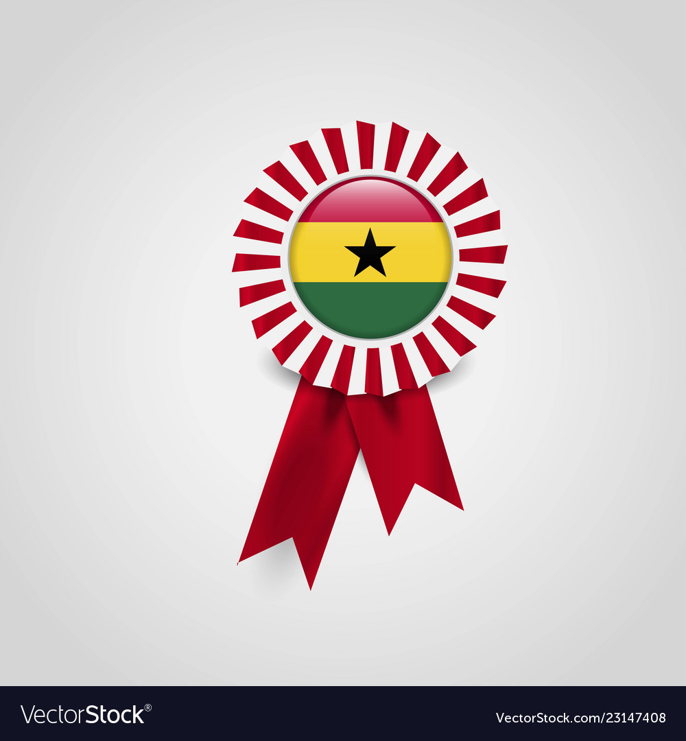 Ghana flag ribbon banner badge