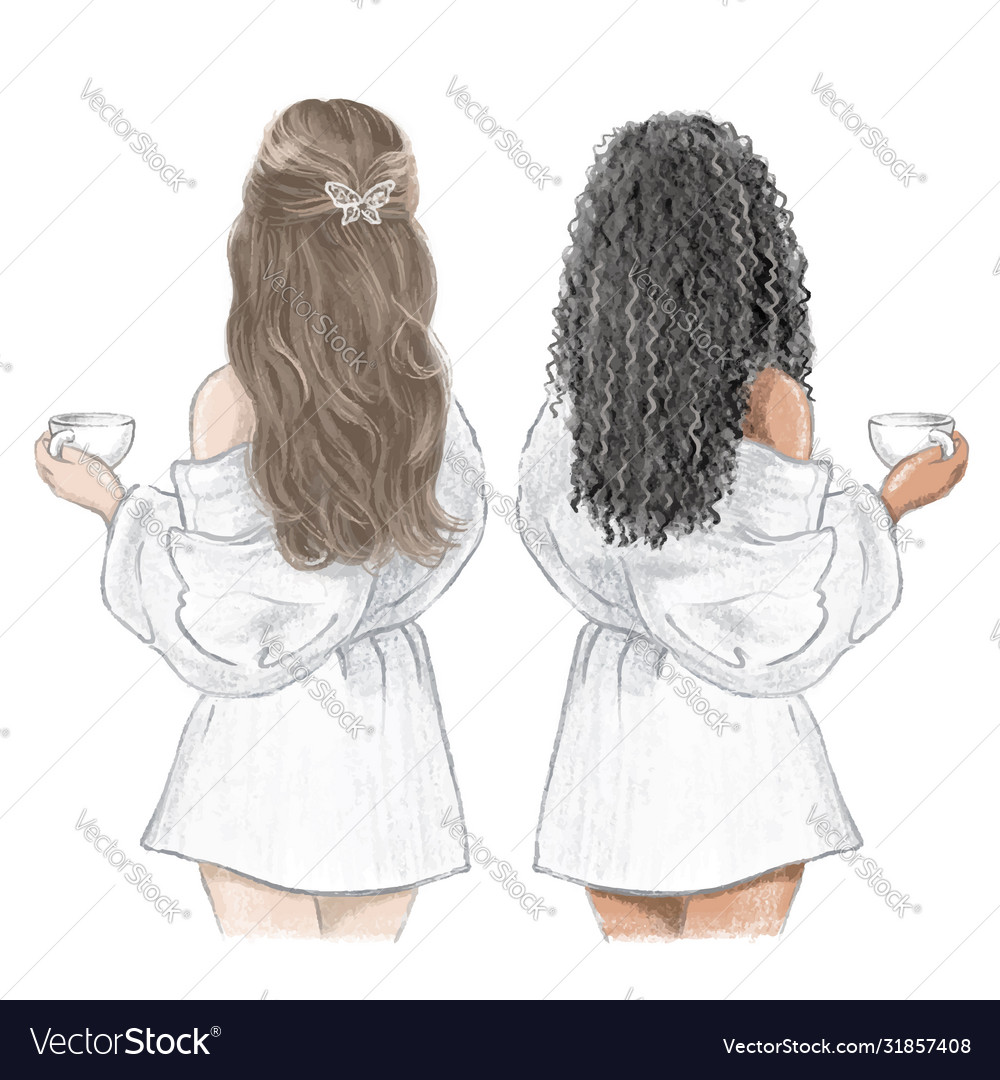 Personalized best friend illustration | Wall Art Portrait | Full body –  Pretty Timely LLC