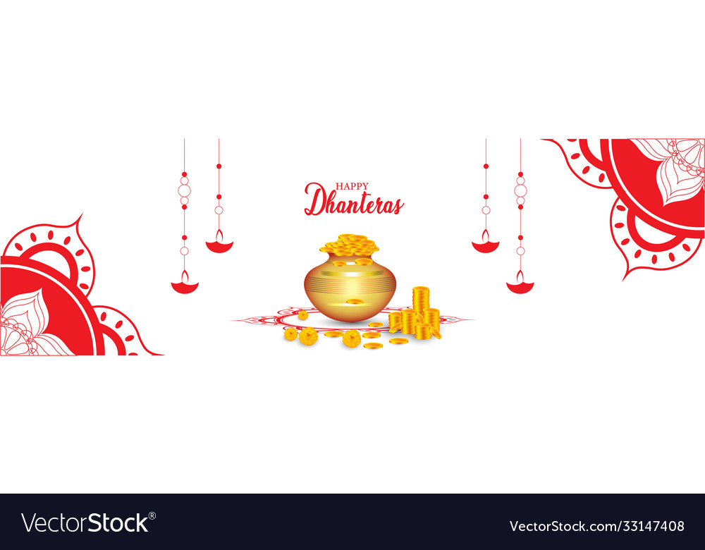 Indian holiday happy dhanteras during diwali Vector Image