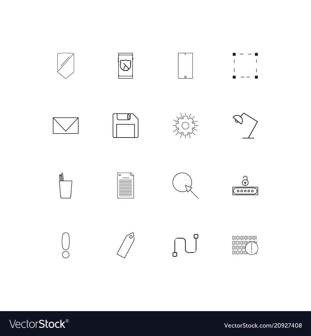 Internet technologies linear thin icons set