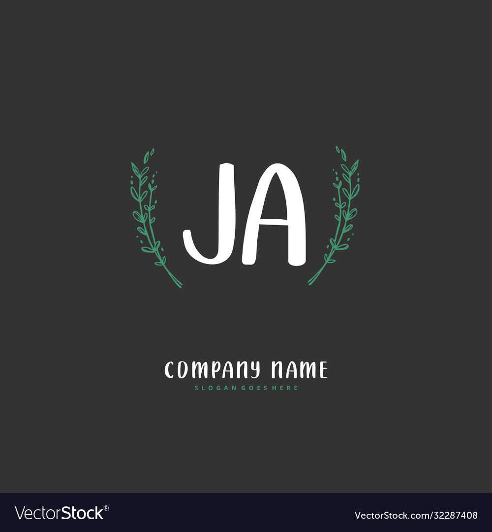 J a ja initial handwriting and signature logo Vector Image J a ja initial handwriting and signature logo