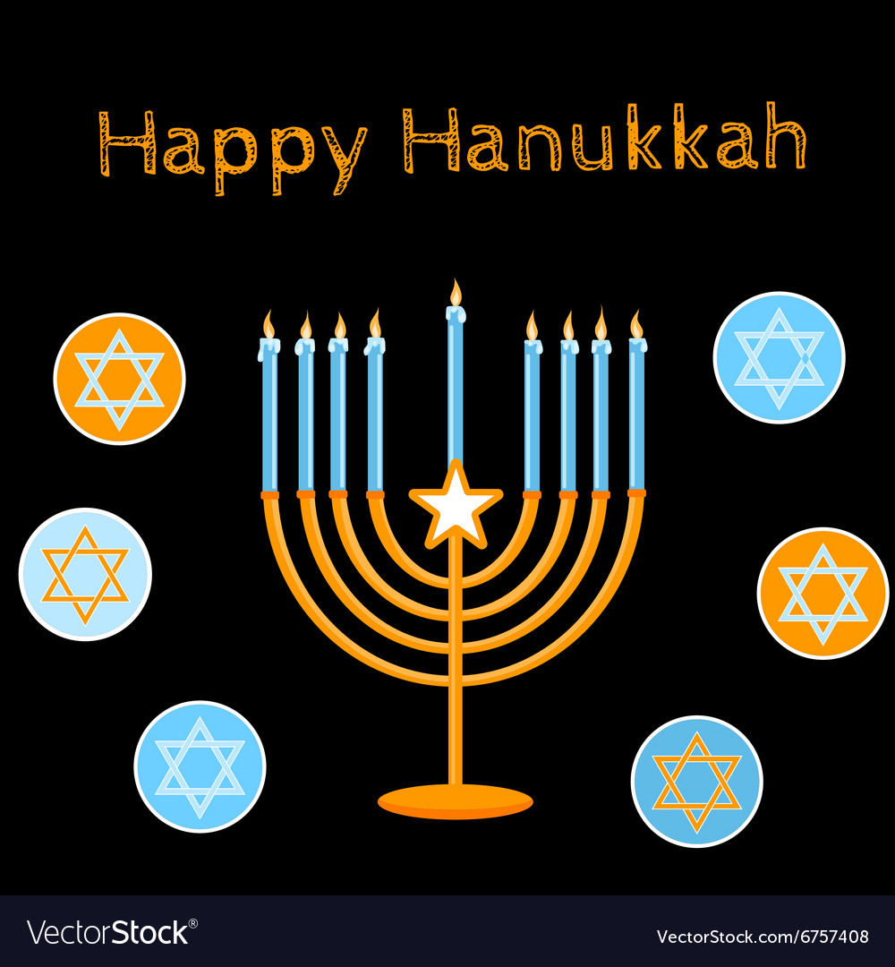 Jewish holiday happy hanukkah card design Vector Image