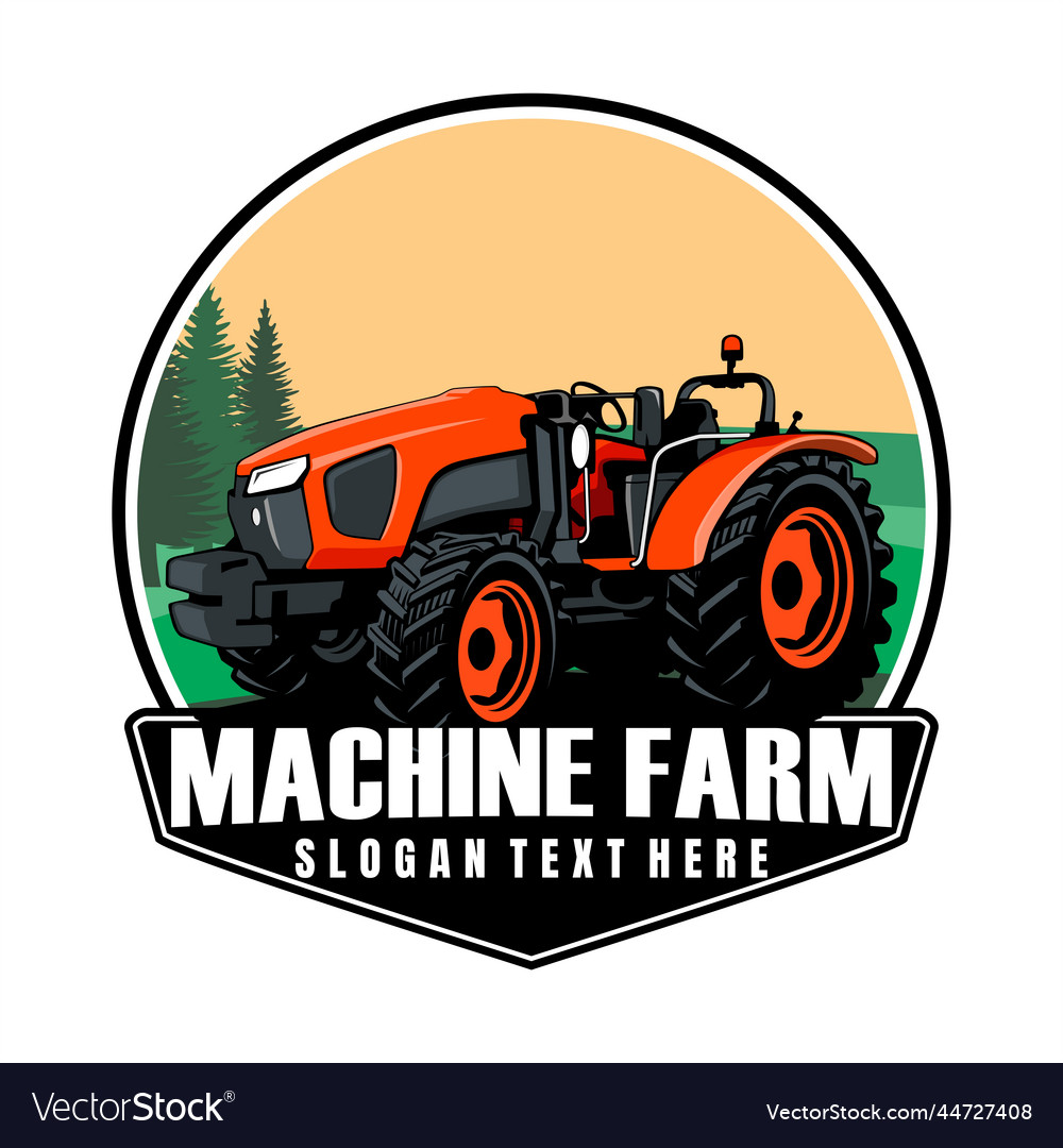 Machine farm logo icon design Royalty Free Vector Image