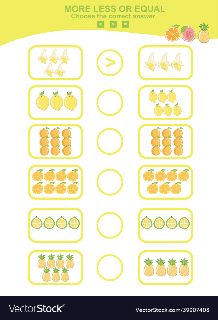 More less equal math game