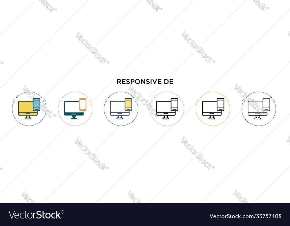 Responsive design icon in filled thin line Vector Image Responsive design icon in filled thin line