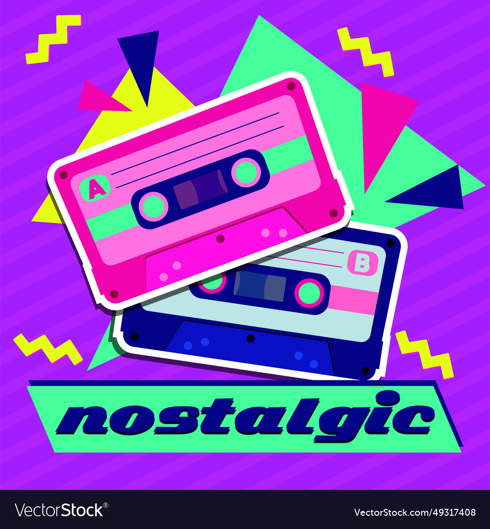 Retro and nostalgic background with pair Vector Image