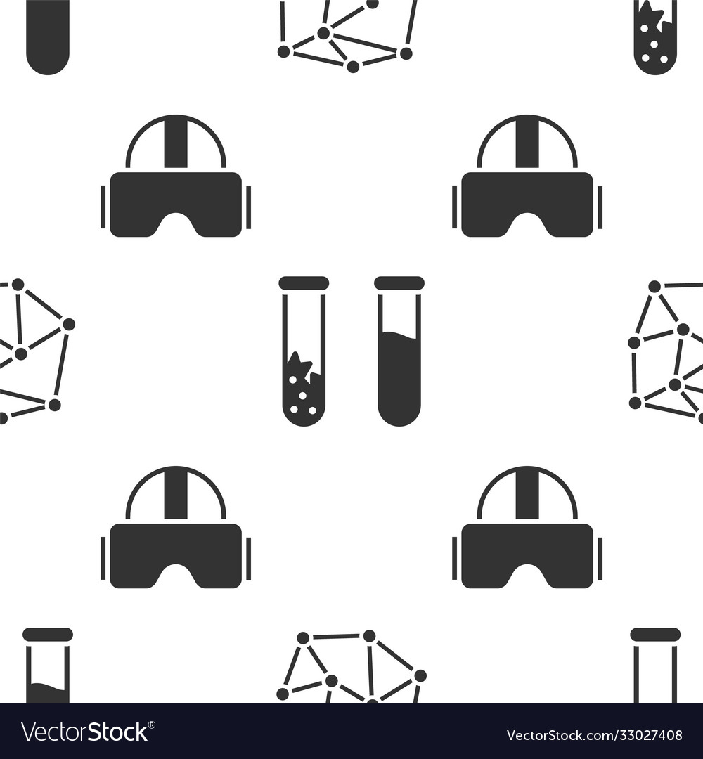 Set neural network test tube and flask vector image Set neural network test tube and flask