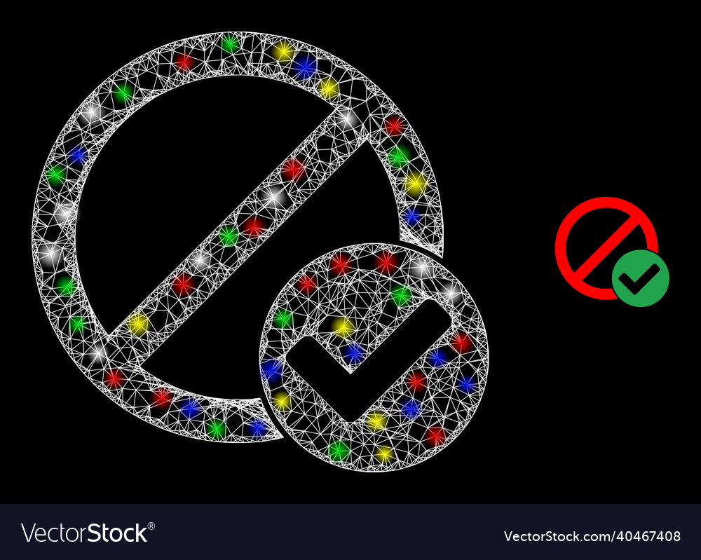 Shiny irregular net true reject icon vector image Shiny irregular net true reject icon