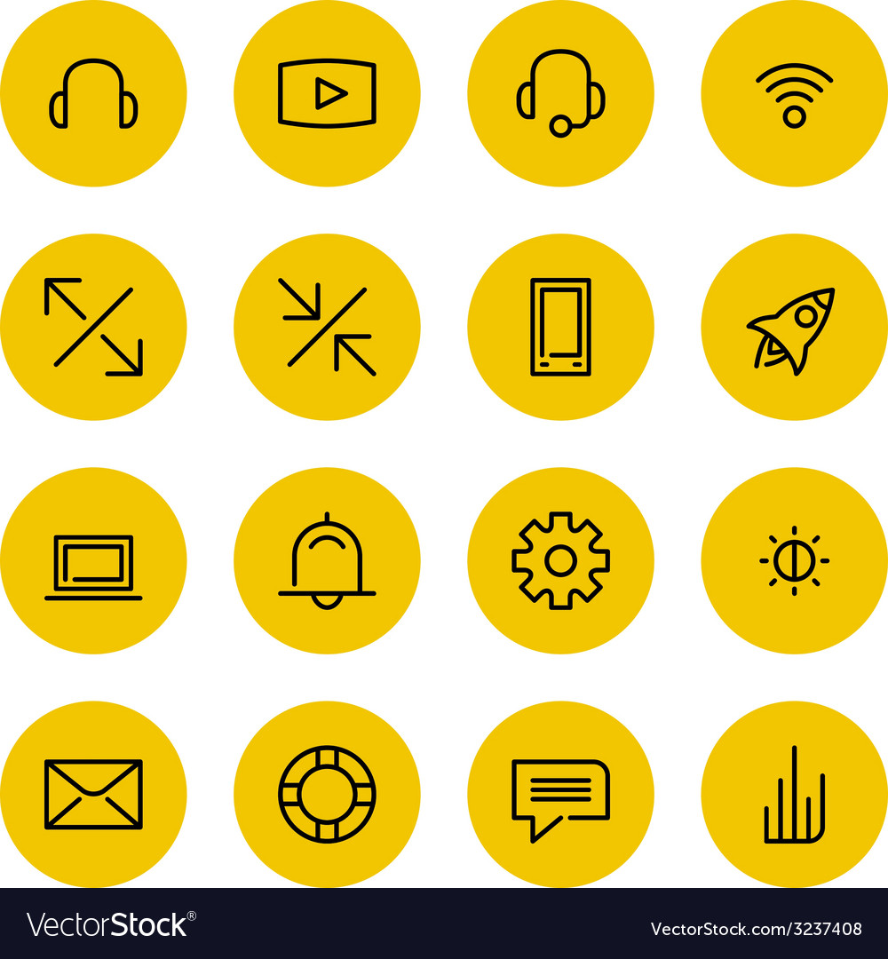 Thin line icons set for web and mobile