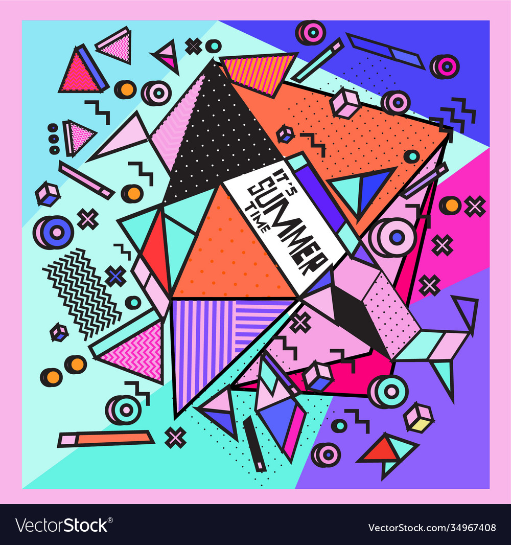 Triangle geometric forms for summer design event vector image Triangle geometric forms for summer design event