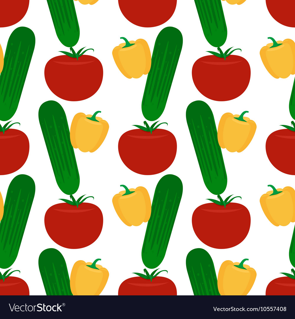 Vegetables flat seamless pattern