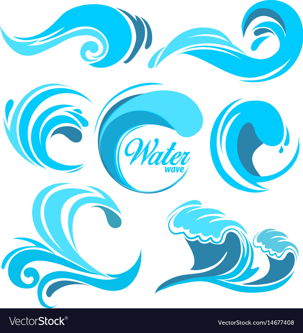 Download Water splashes and ocean waves graphic Royalty Free Vector