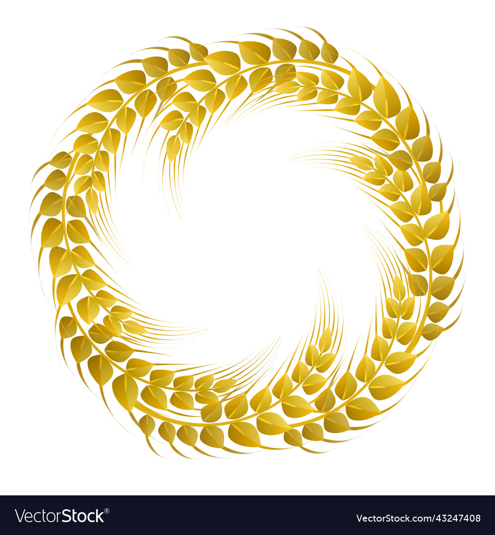 Wheat wreath with space for text template seal vector image Wheat wreath with space for text template seal