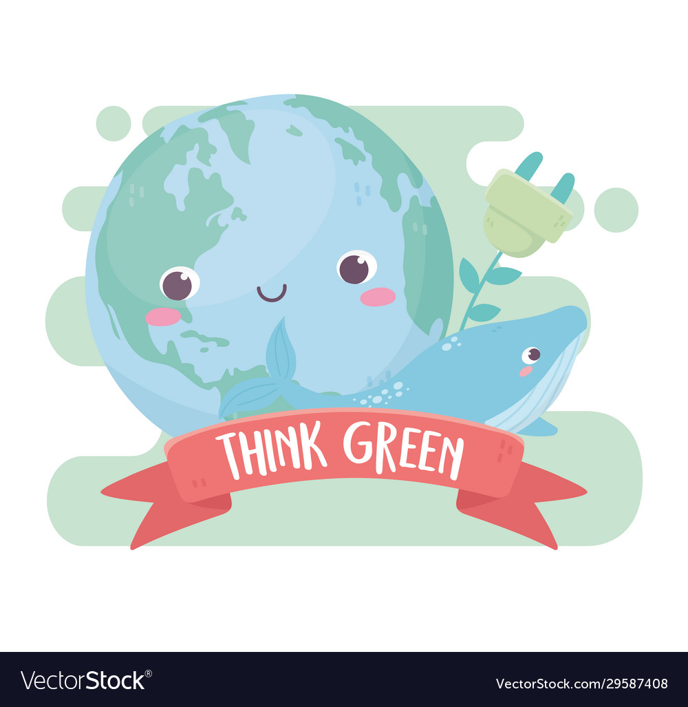 World whale energy environment ecology cartoon Vector Image