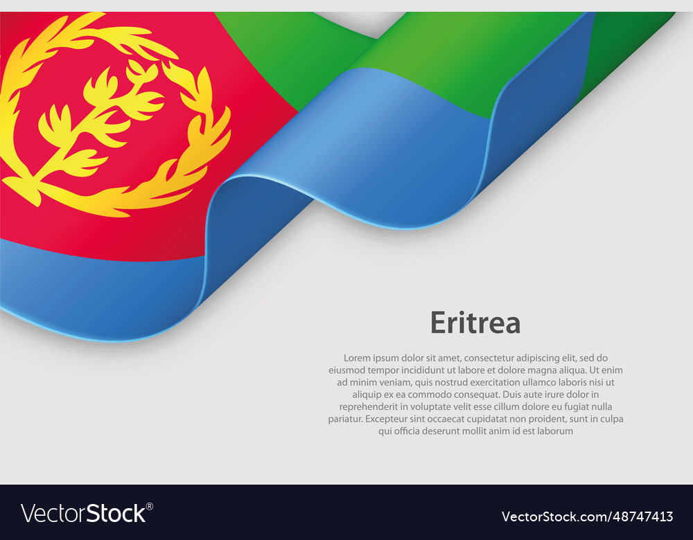 3d ribbon with national flag eritrea isolated vector image 3d ribbon with national flag eritrea isolated