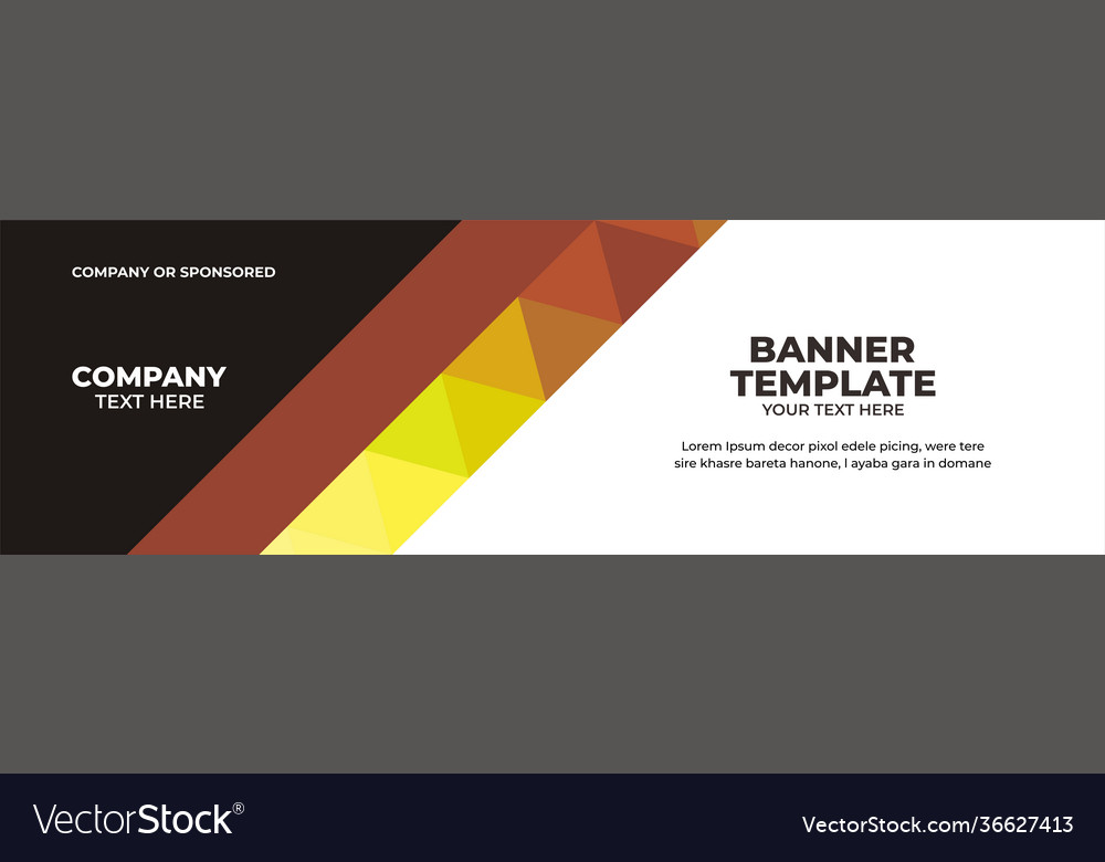 Banner Template Design Yellow Elegant Business Vector Image