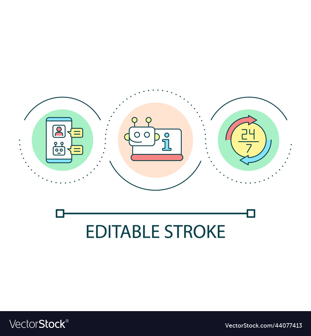 Chatbot in informational support loop concept icon vector image Chatbot in informational support loop concept icon