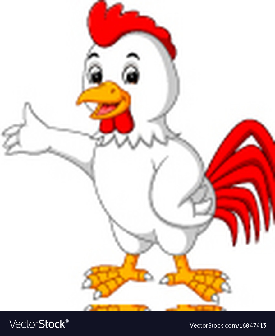 Cute Rooster Cartoon Presenting Royalty Free Vector Image